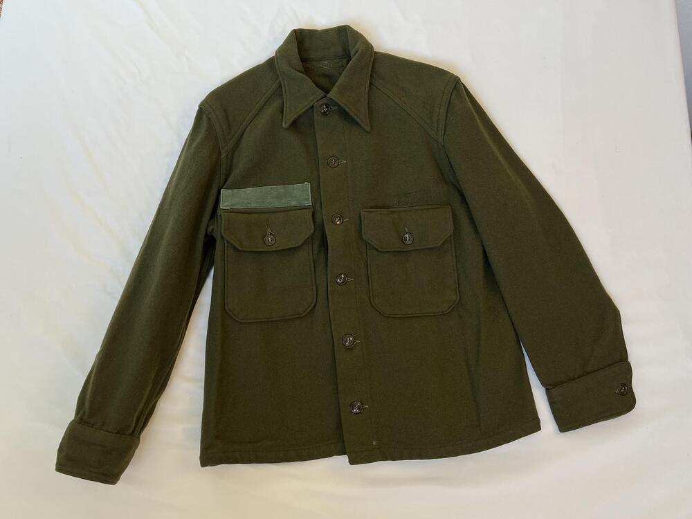 Vintage Wool Military Jacket Mens M Green Field Shirt Workwear Army Outdoor